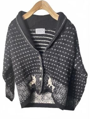 Pendleton VTG Wool Sweater Cardigan Women's Medium Black
